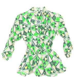 African Print Top -Green